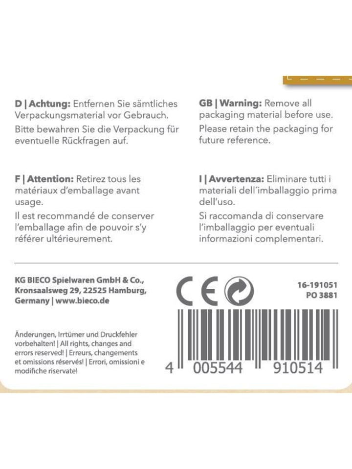 Bieco Spielwaren Kuscheltier aus Leinen & Musselin Ente - ab Geburt in Blau günstig kaufen onesize