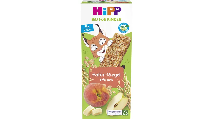 HiPP Bio für Kinder Luchs Hafer Riegel Pfirsich 100 g