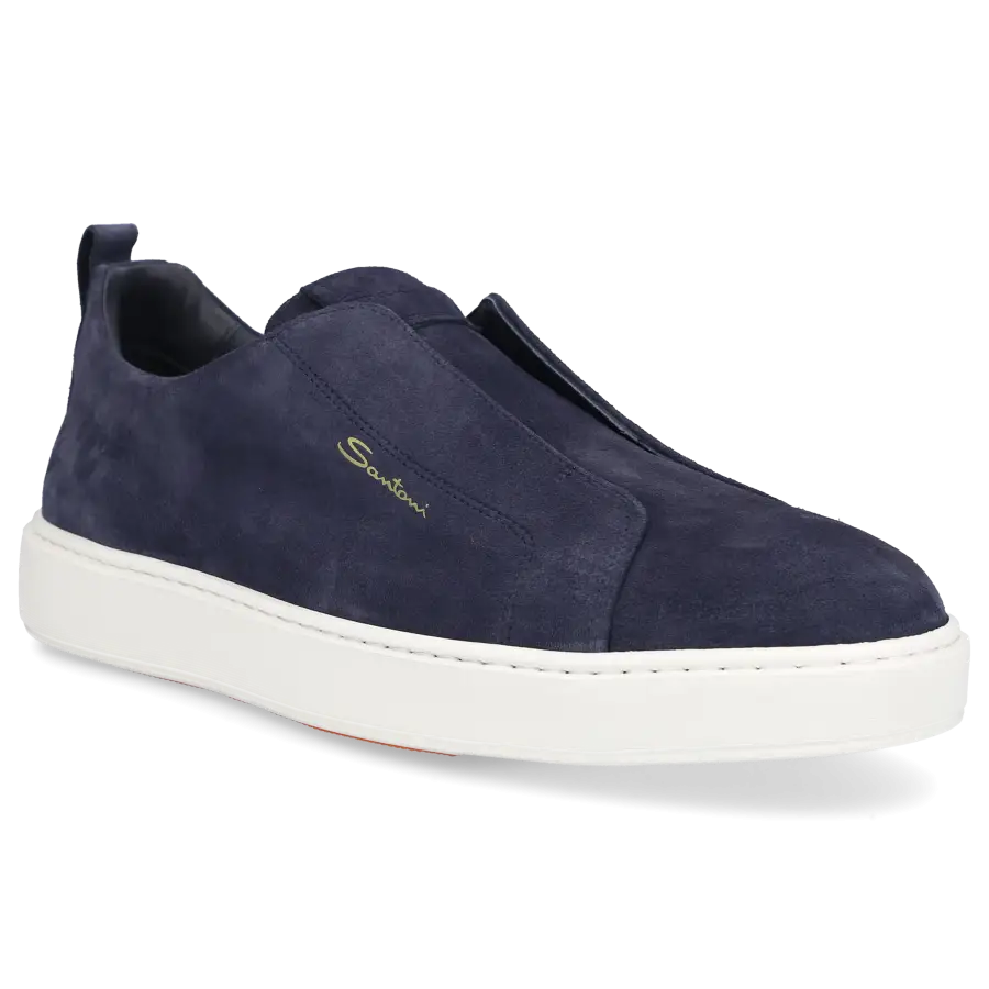 Santoni - Sneaker low Slip-ons MBCD21 Veloursleder - blau