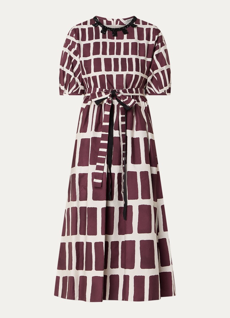 Abito midi Nerina di MaxMara con motivo a quadri e tasche laterali.