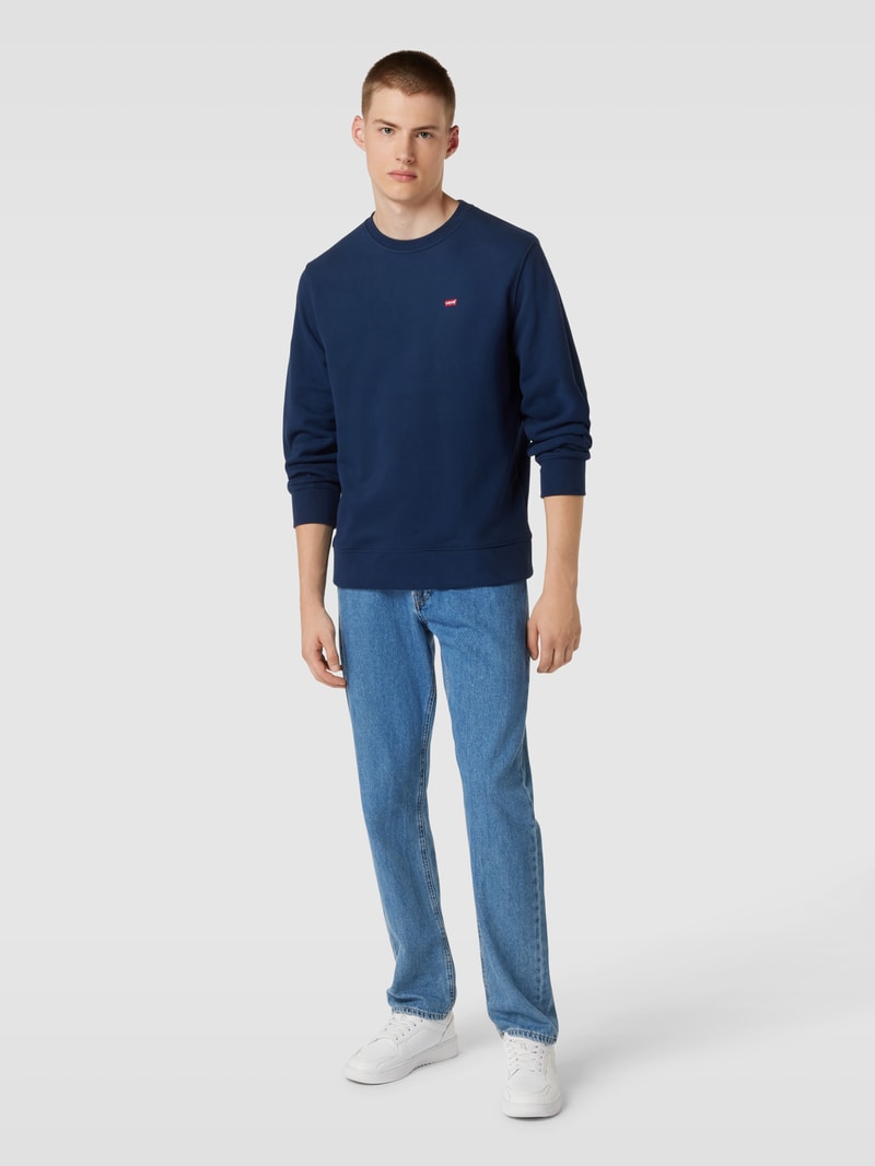 Sweatshirt mit Rundhalsausschnitt in dunkelblau