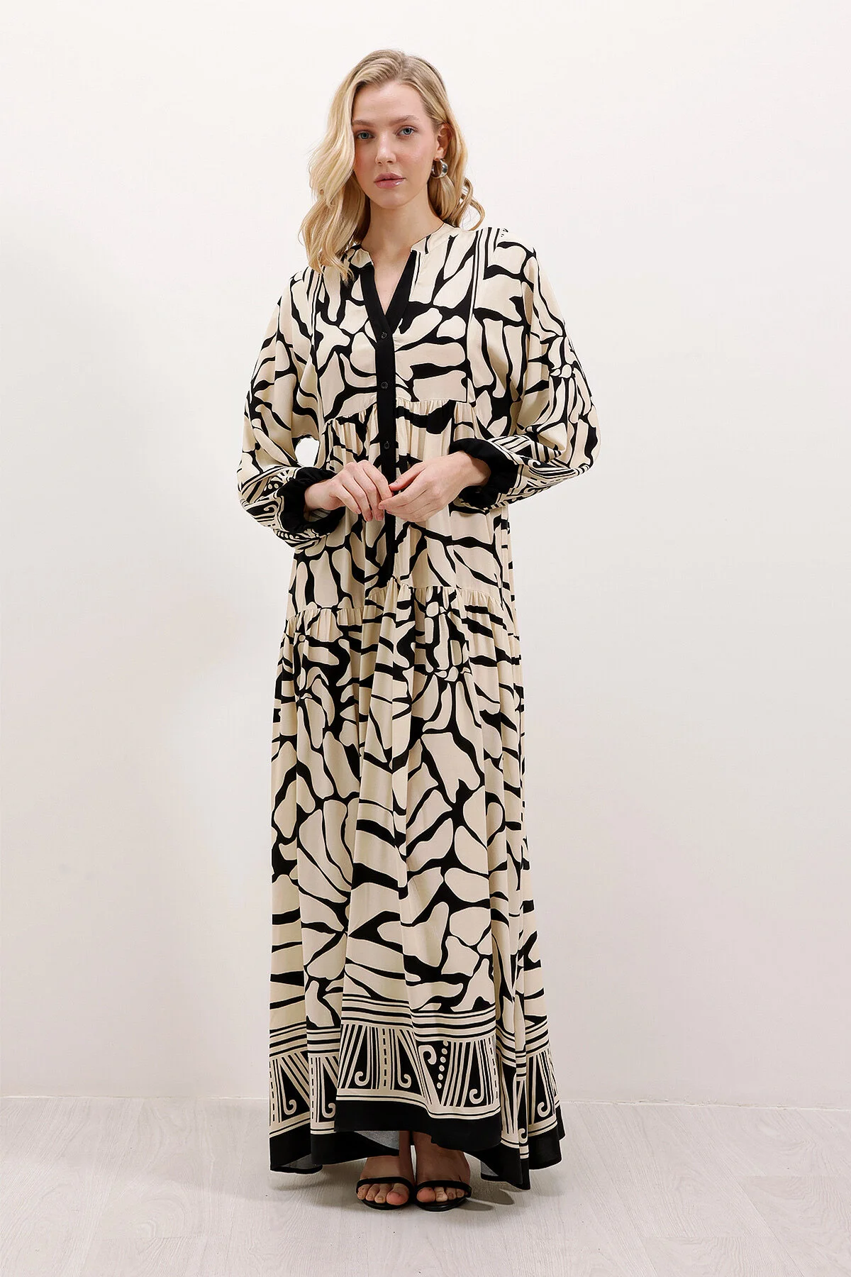 Bigdart  2423 Authentisches gemustertes Kleid - C.Black