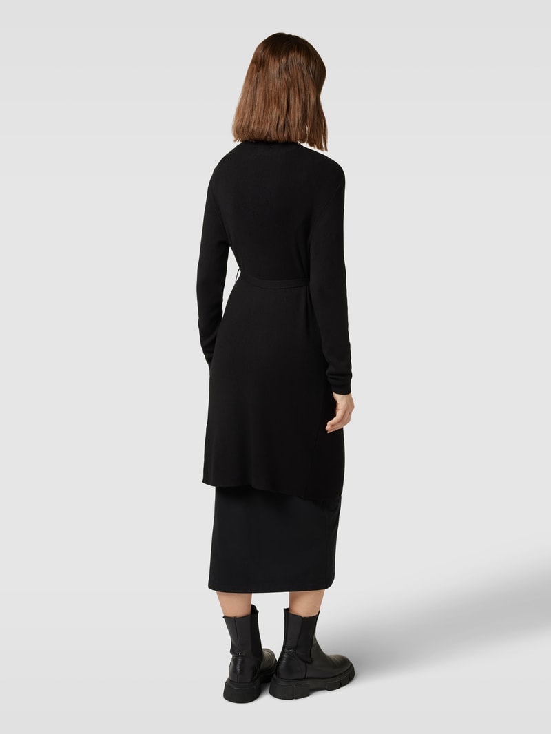 Umstands-Strickjacke mit Stoffgürtel in schwarz