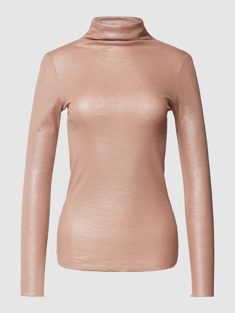 Rollkragenpullover mit Effektgarn in altrosa