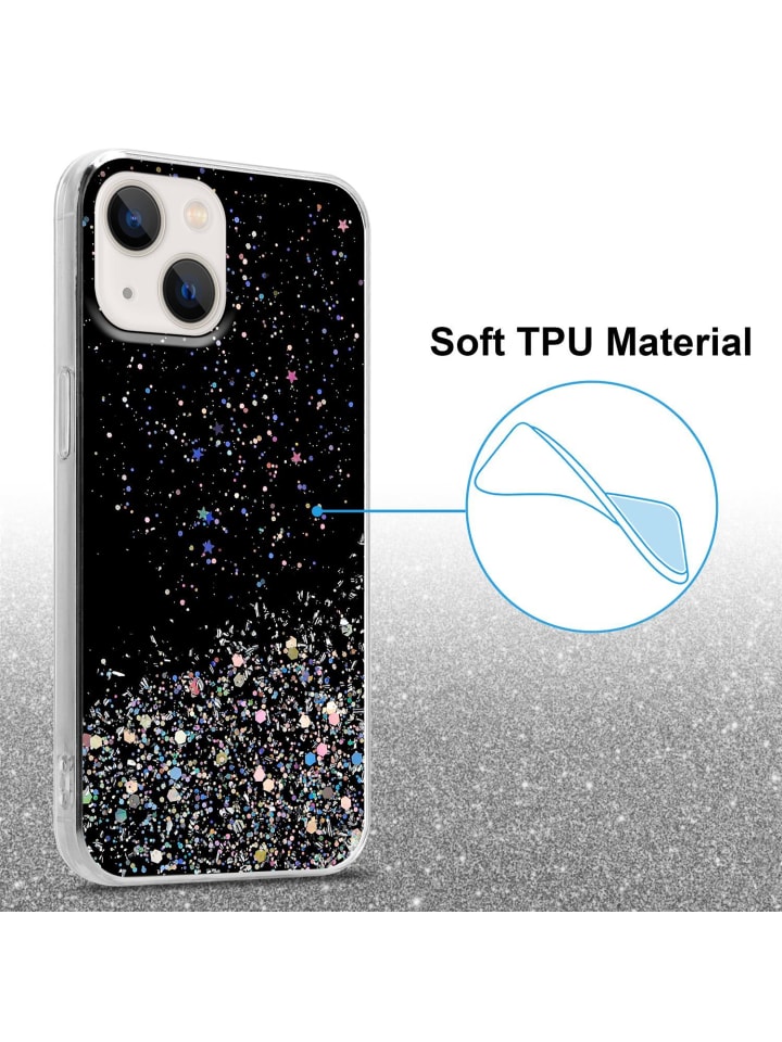 cadorabo Hülle für Apple iPhone 13 Glitter in Schwarz mit Glitter günstig kaufen onesize