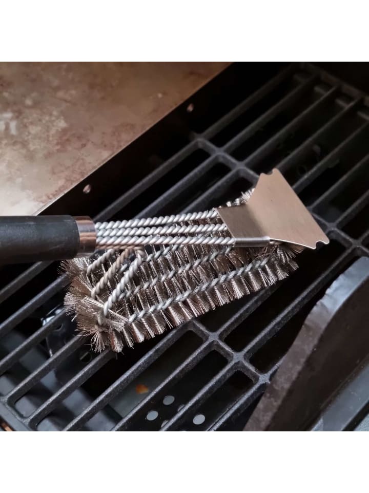 Intirilife Grillbürste aus Edelstahl in Schwarz - Silber günstig kaufen onesize
