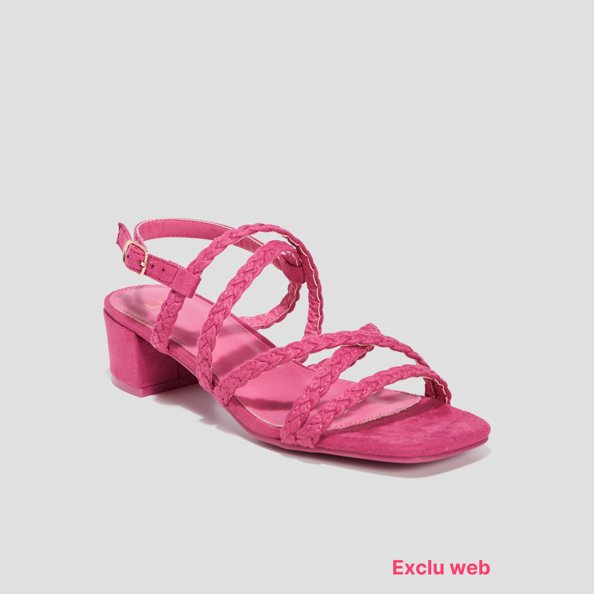 Sandales avec brides tressées rose femme | La Halle