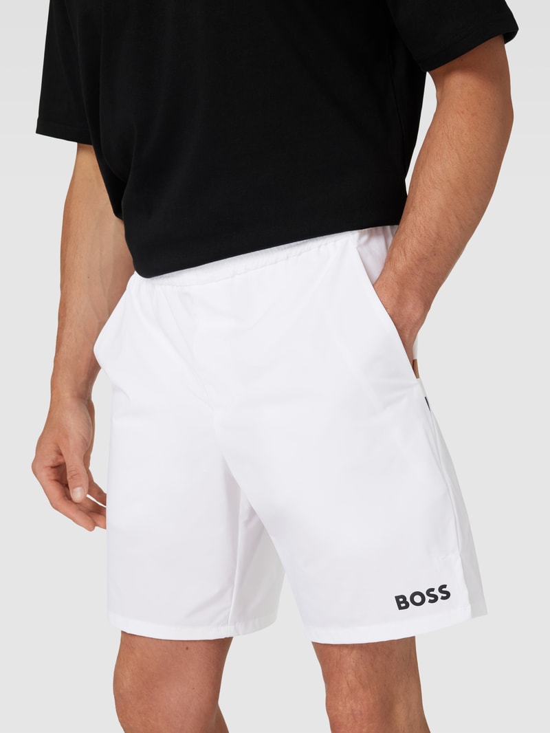 Shorts mit Label-Print in weiß