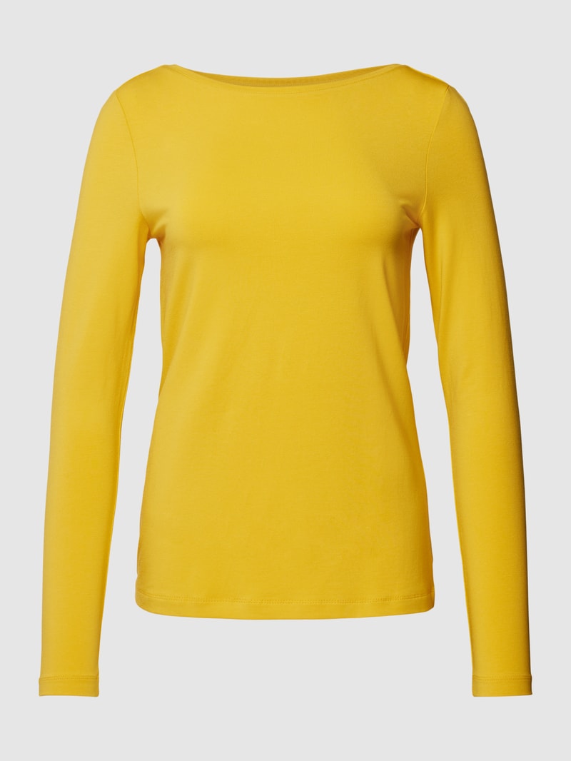 Longsleeve mit U-Boot-Ausschnitt in senfgelb