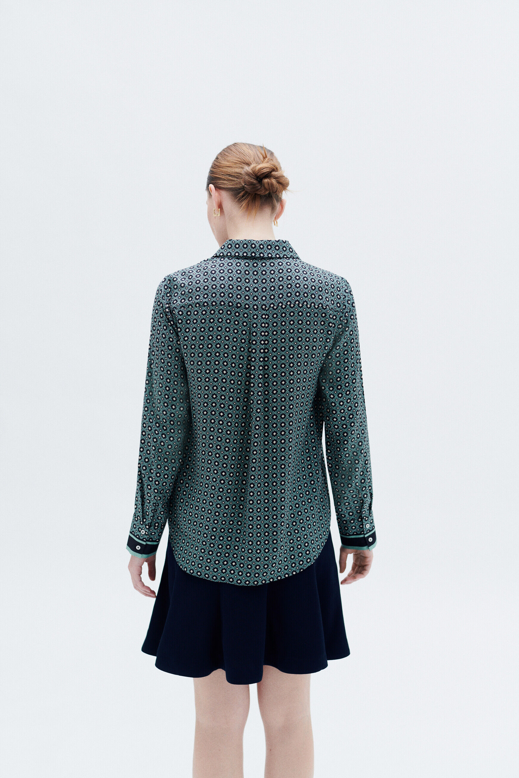 Chemisier cessy bleu marine femme