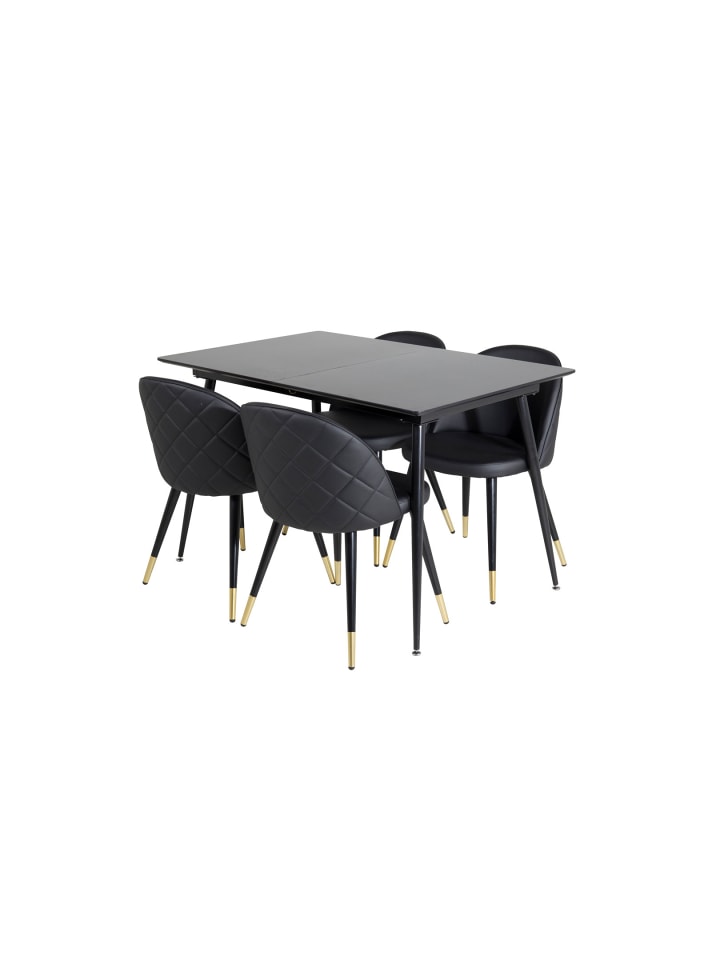 ebuy24 Essgruppe Silar 8 (5-teilig) Schwarz 90 x 120 cm günstig kaufen onesize
