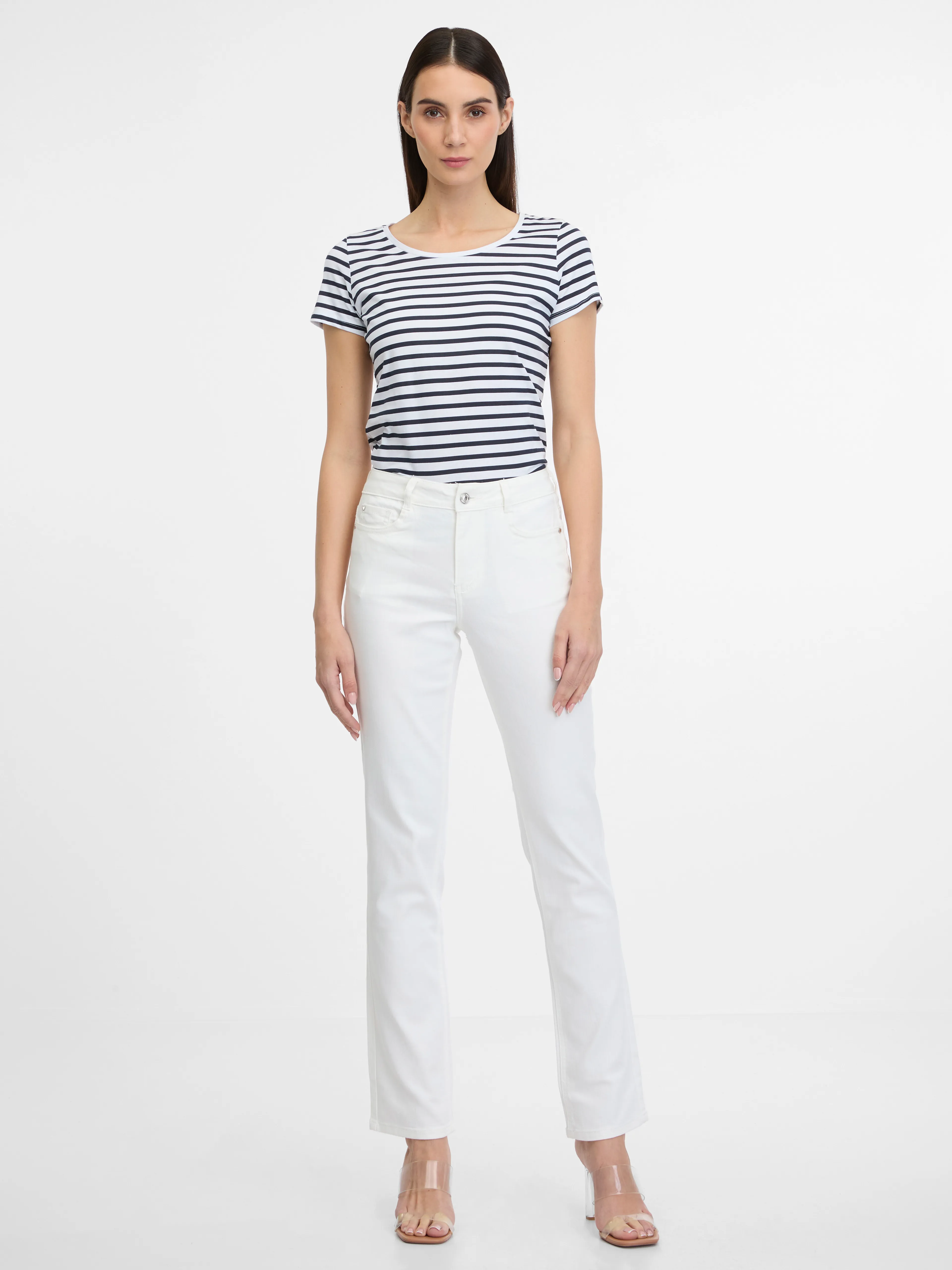 Weiße Damenjeans mit gerader Passform ORSAY