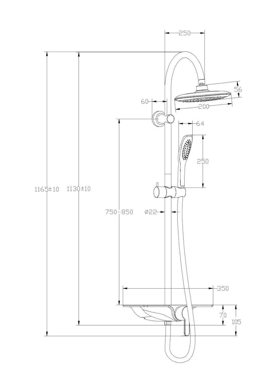 Schütte Duschset WATERWAY Chrom/Weiß