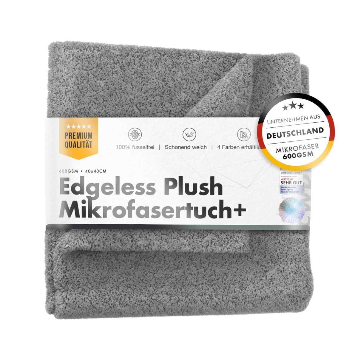 chemicalworkz Edgeless Plush Towel 600GSM Grau Poliertuch 40×40cm