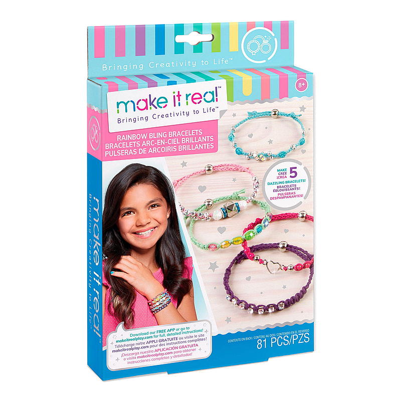 Make it real Rainbow bling bracelets, Make it real