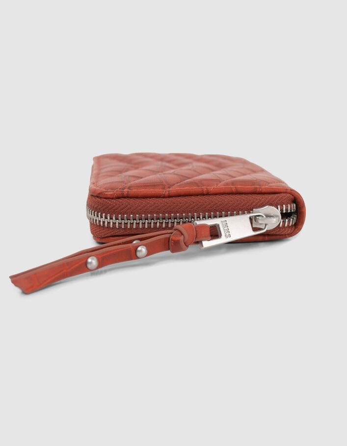 Portefeuille 1440 mini Compagnon orange cuir embossé Femme