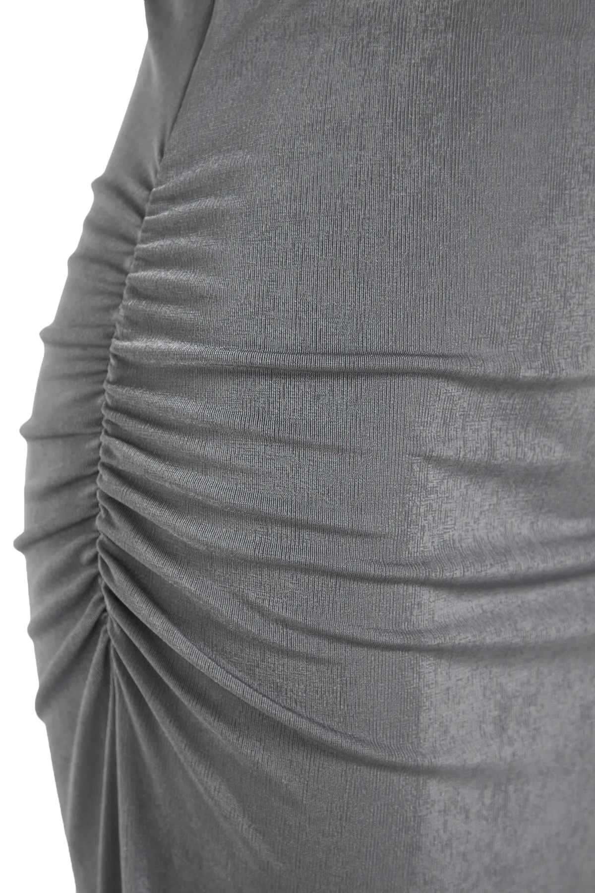 Trendyol Collection  Grauer drapierter Maxi-Strickrock mit hochwertiger glänzender Oberfläche und weicher Textur TWOAW24ET00090