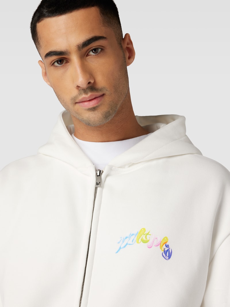 Oversized Sweatjacke mit Eingrifftaschen in offwhite