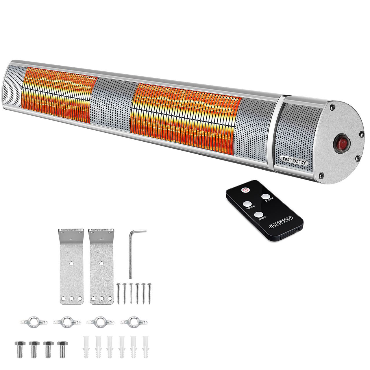 Casaria monzana® Heizstrahler MZH3000 Silber 3.000W