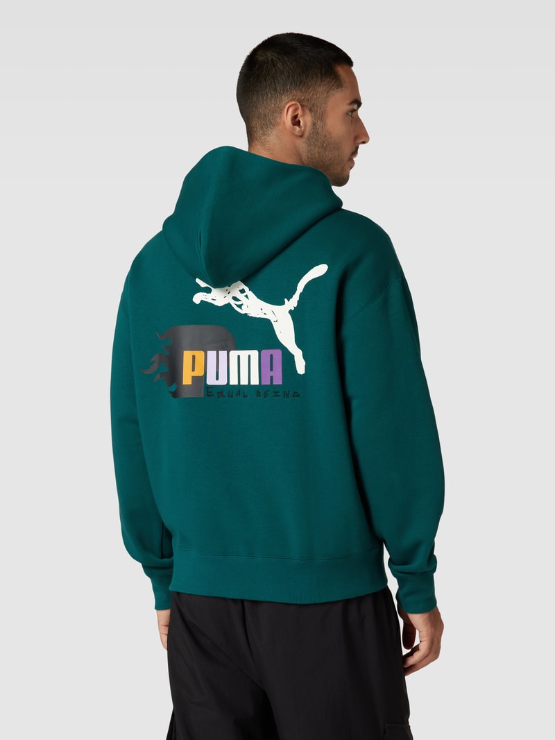 Sweatjacke mit Label-Stitching - PUMA X P&C* in dunkelgrün