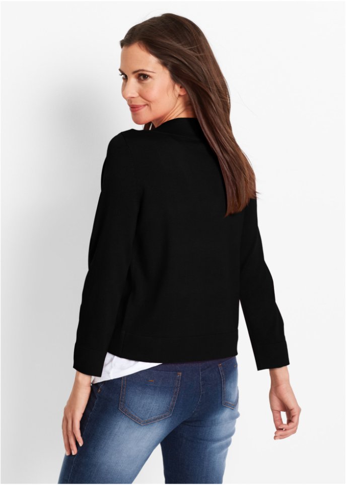 Kurze Stickjacke, langarm