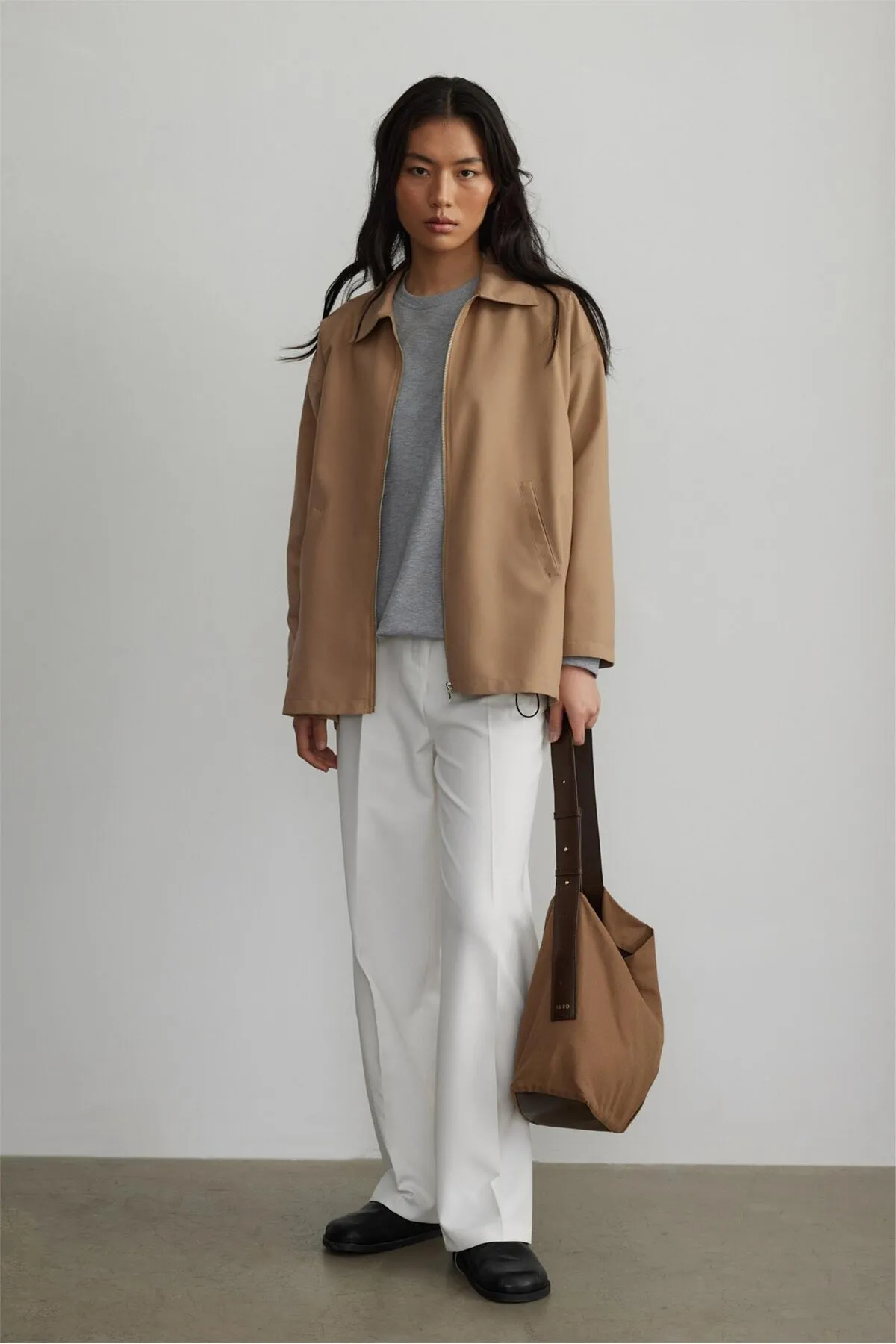 Suud Collection  Braune Canvas-Korbtasche