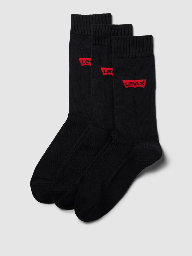 Socken mit Label-Details im 3er-Pack in schwarz