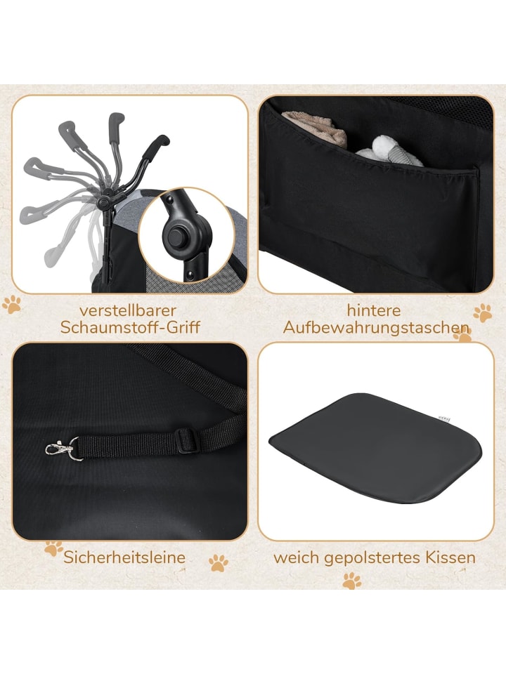 COSTWAY Hundebuggy bis 60 kg in Grau günstig kaufen onesize