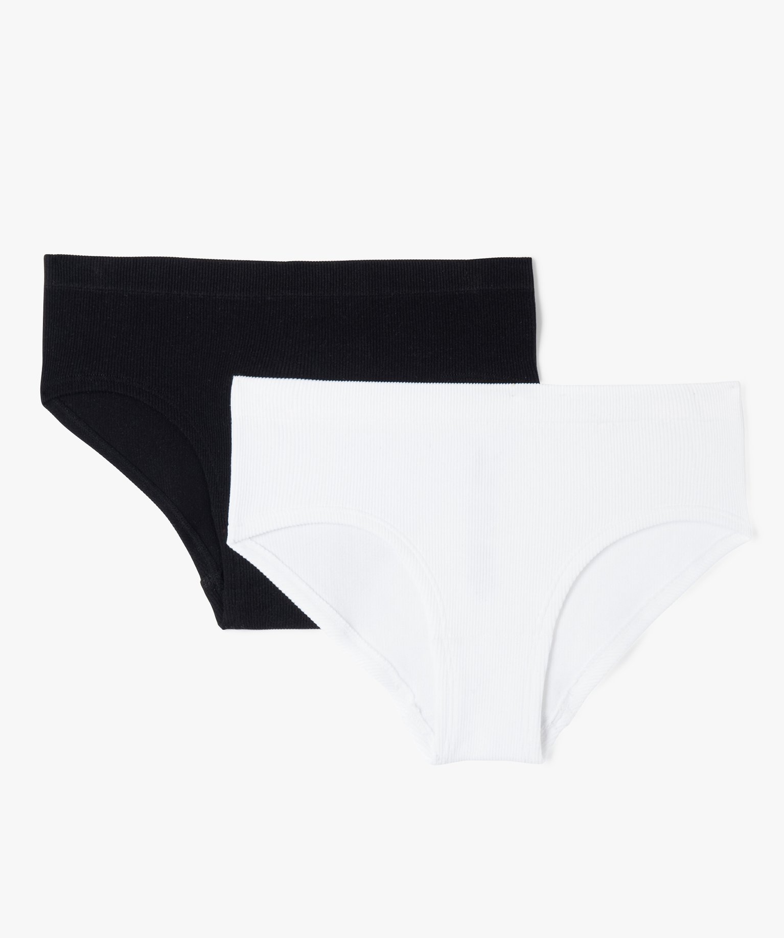 Shorty uni en maille ctelée fille (lot de 2) multicolore | GEMO