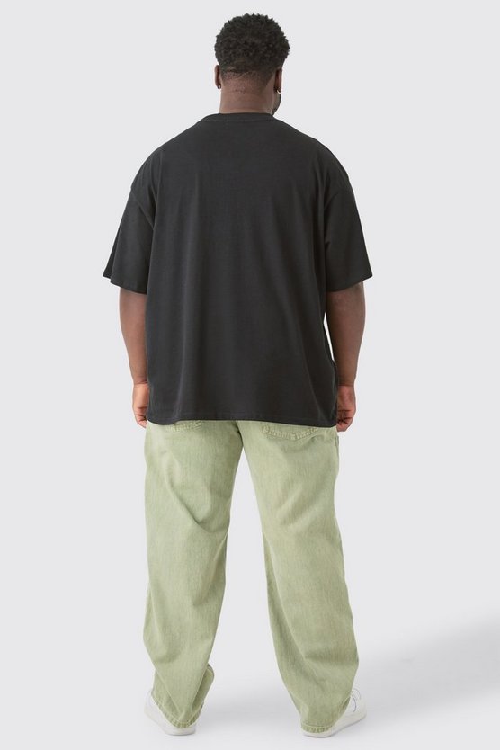 Plus Oversize T-Shirt mit Pour Homme Tiger-Print