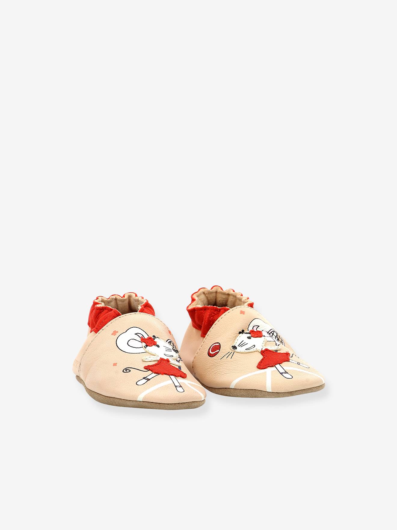 Robeez Baby Krabbelschuhe Tennis Mouse ROBEEZ, pflanzlich gegerbt - rosa