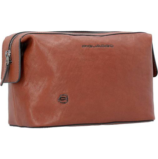 Piquadro Black Square Kulturbeutel Leder 23 cm