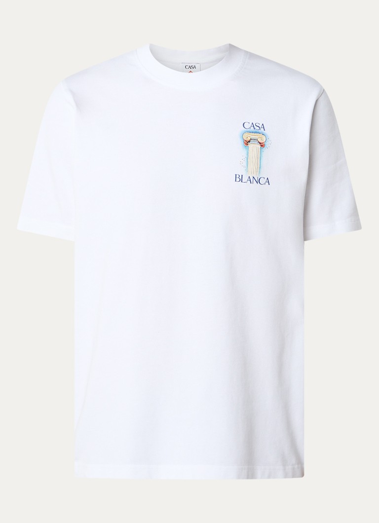 T-shirt Casablanca La Colomne en coton bio avec impression recto verso