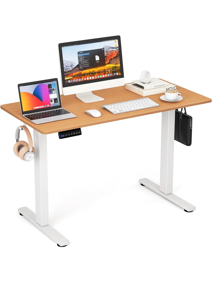COSTWAY Stehschreibtisch 120x60cm elektrisch Höhenverstellbar in Beige günstig kaufen onesize