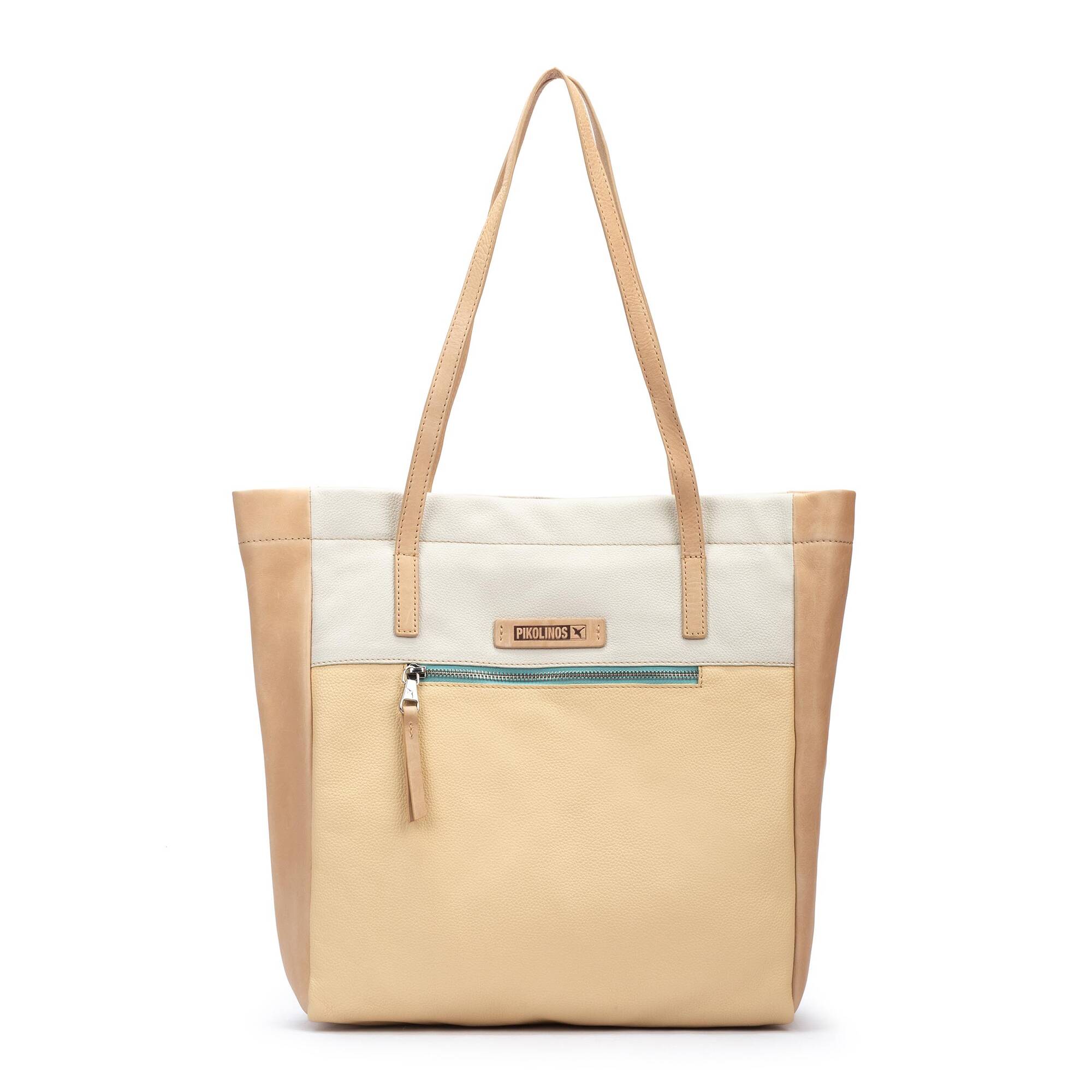 Wielokolorowa torba shopperka damska - NATA-CREAM