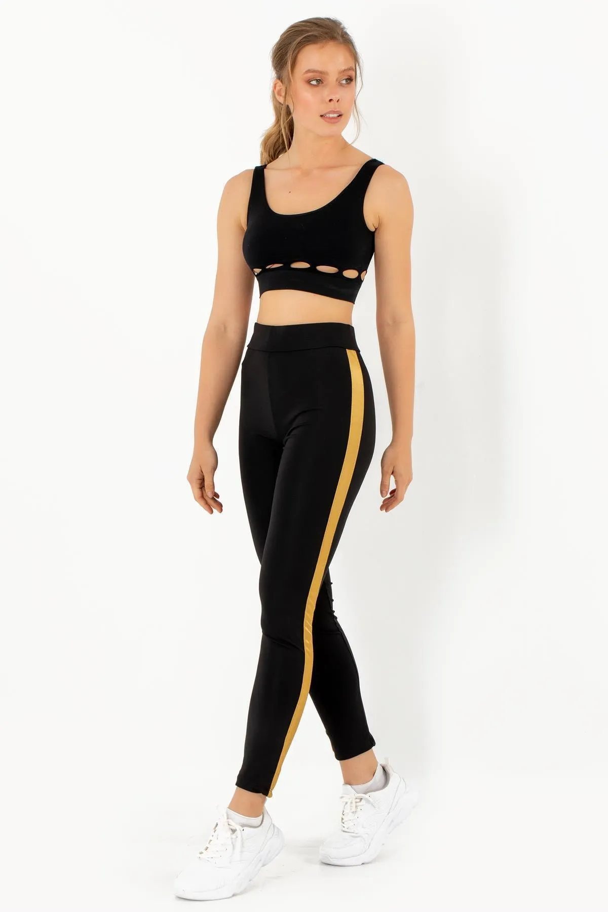 Doremi  Schwarze dicke gestreifte Strumpfhose für Damen