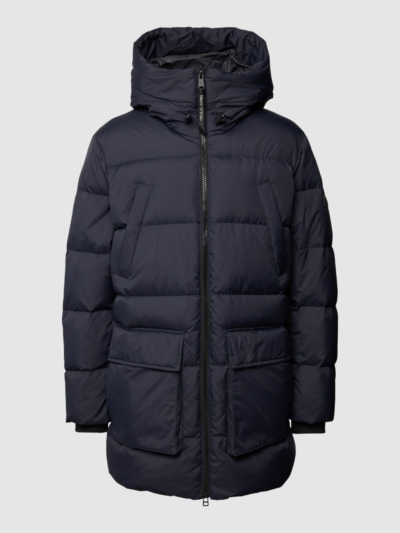 Daunenjacke mit Kapuze in dunkelblau
