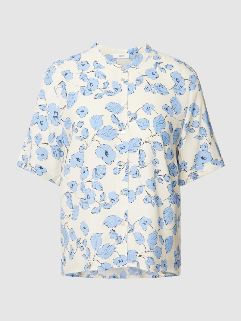 Bluse aus Viskose mit floralem Print in offwhite