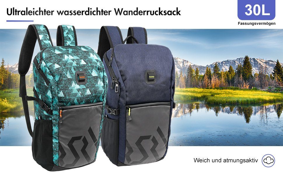 7Magic Wanderrucksack, 30L Wasserdichter Freizeitrucksack Sportrucksack