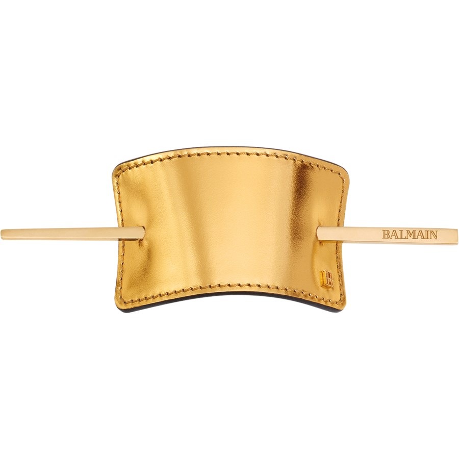 Hair Barrette Leather Gold