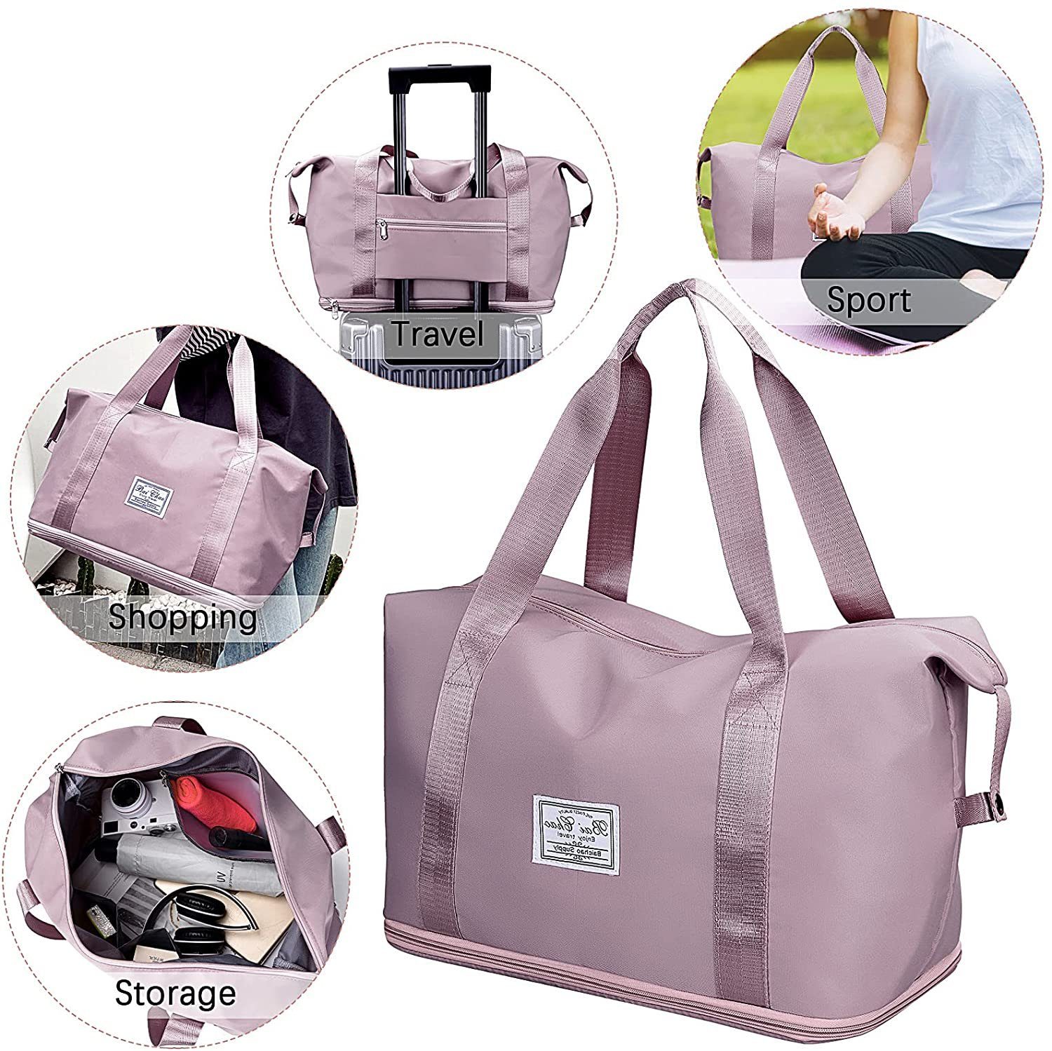 Mutoy Reisetasche Reisetasche Weekender,Fitnesstasche,Sporttasche,Große Umhängetasche, Atmungsaktiv, wasserdicht, lagerfähig, verschleißfest,Große Kapazität