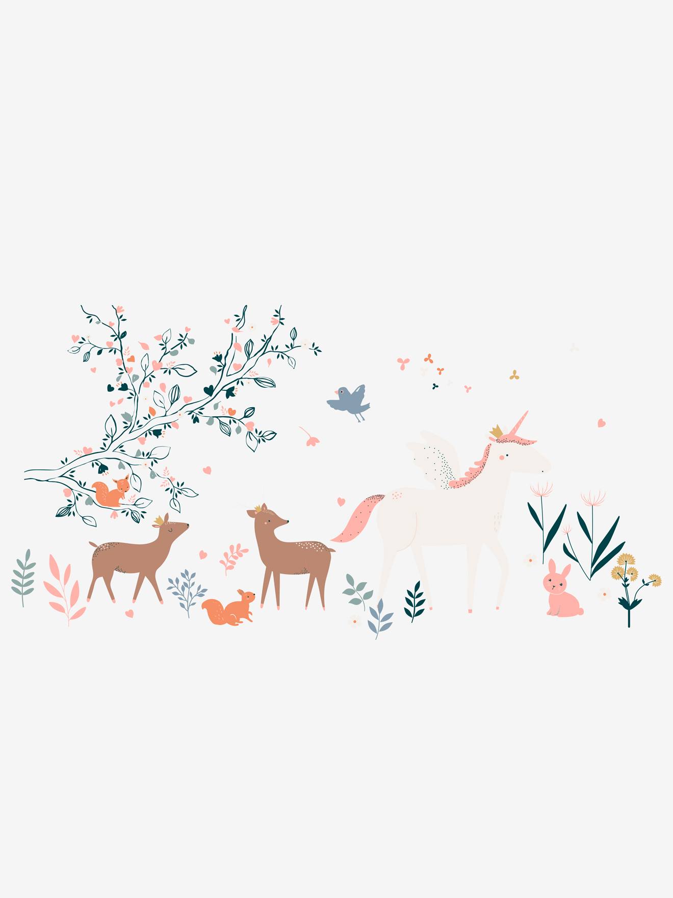 Sticker géant Forêt enchantée gris