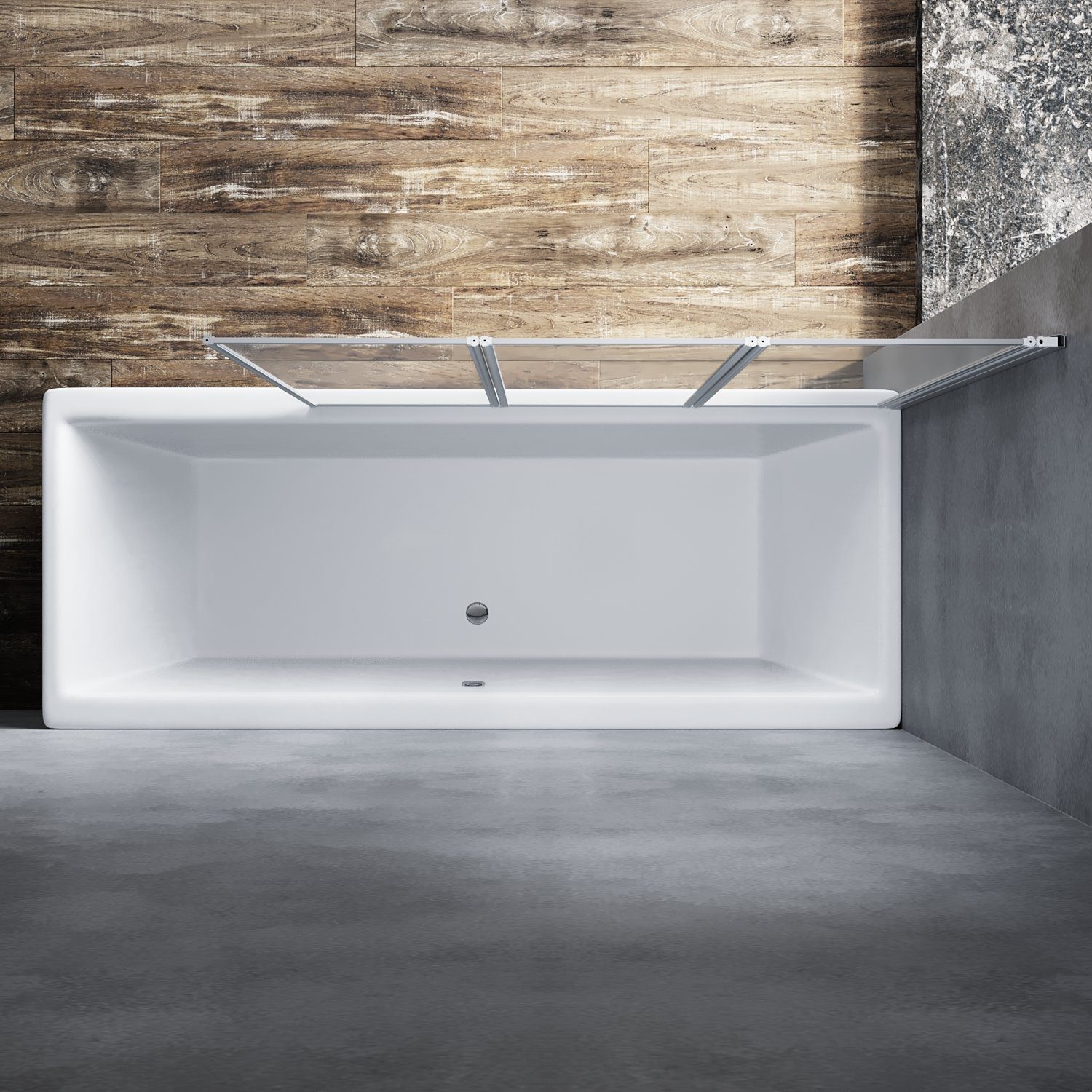 SONNI Badewannenaufsatz Badewannenaufsatz Faltbar, 3 teilige Faltwand,130x140 cm, Nano Glas, Einscheibensicherheitsglas mit Nano Beschichtung, 130x140 cm, für Badezimmer, faltbar, Badewannenfaltwand, Duschabtrennung