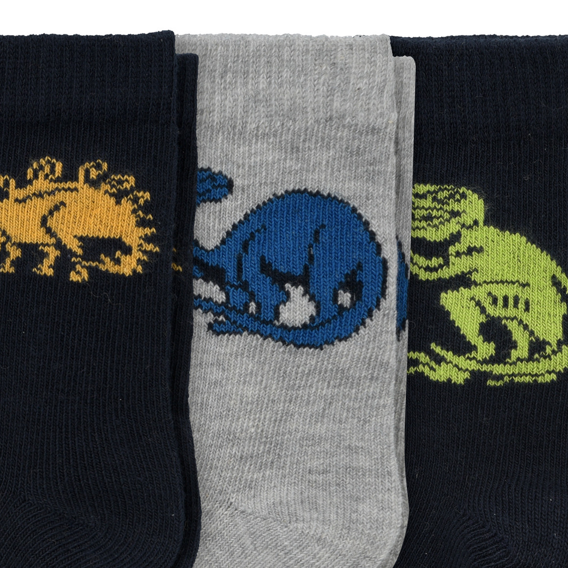 3 Paar Baby Socken mit Dino-Motiven