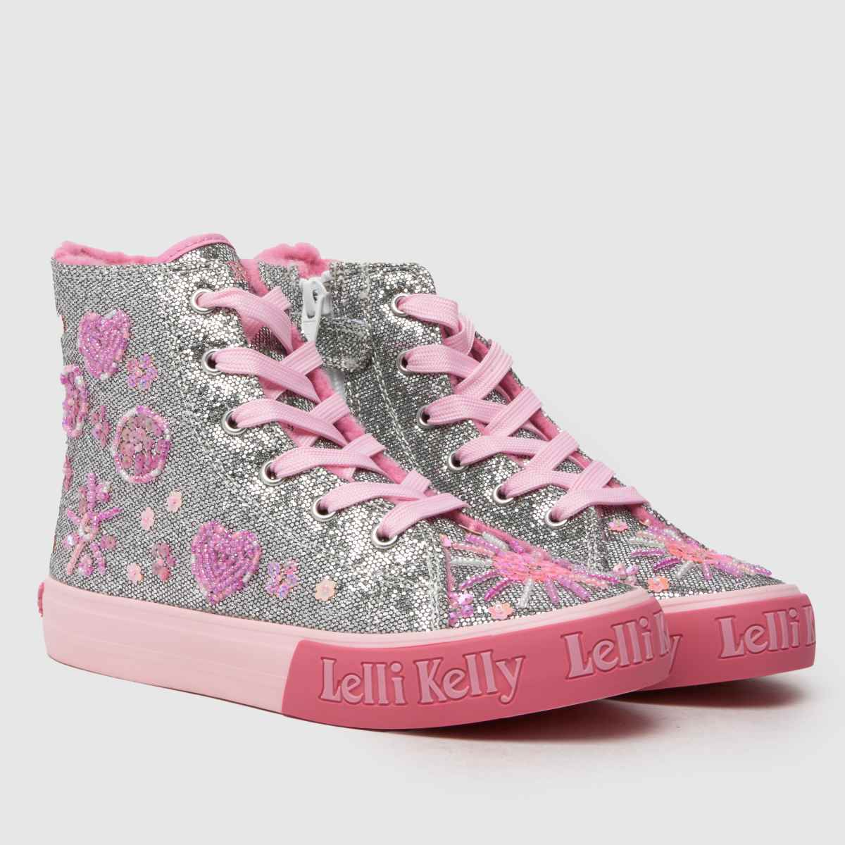 Lelli Kelly silverfärgade Dafne mid flickor juniorsneakers