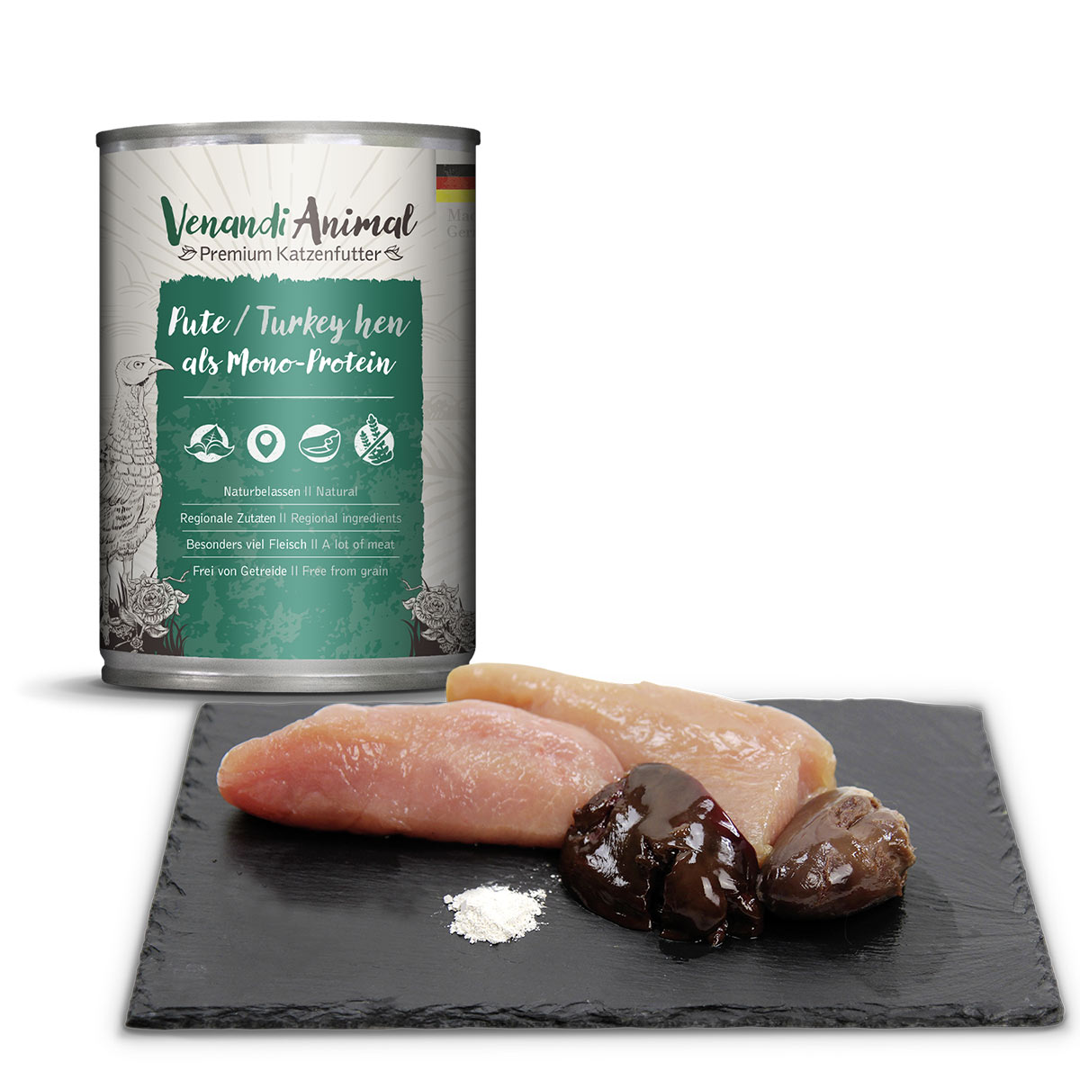 Venandi Animal - Probierpaket III Huhn, Pute, Rind, Pferd, Kalb, Truthahn