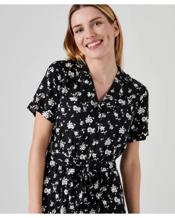 Robe-chemise pure viscose imprimée
