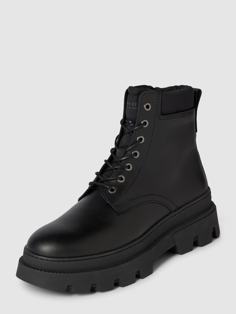 Schnürboots mit Label-Details Modell 'ISAK' in schwarz