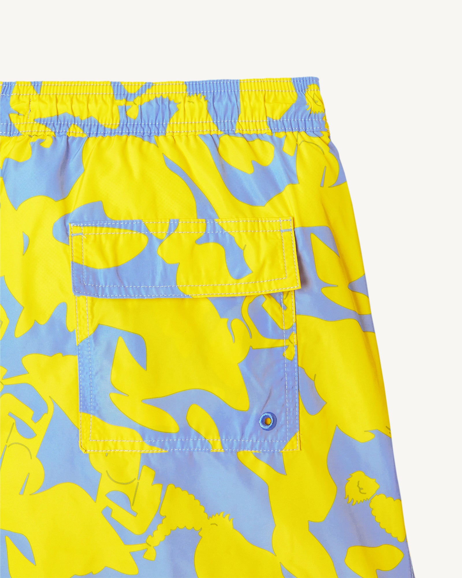 Short de bain Camo bleu clair/Citron Biarritz