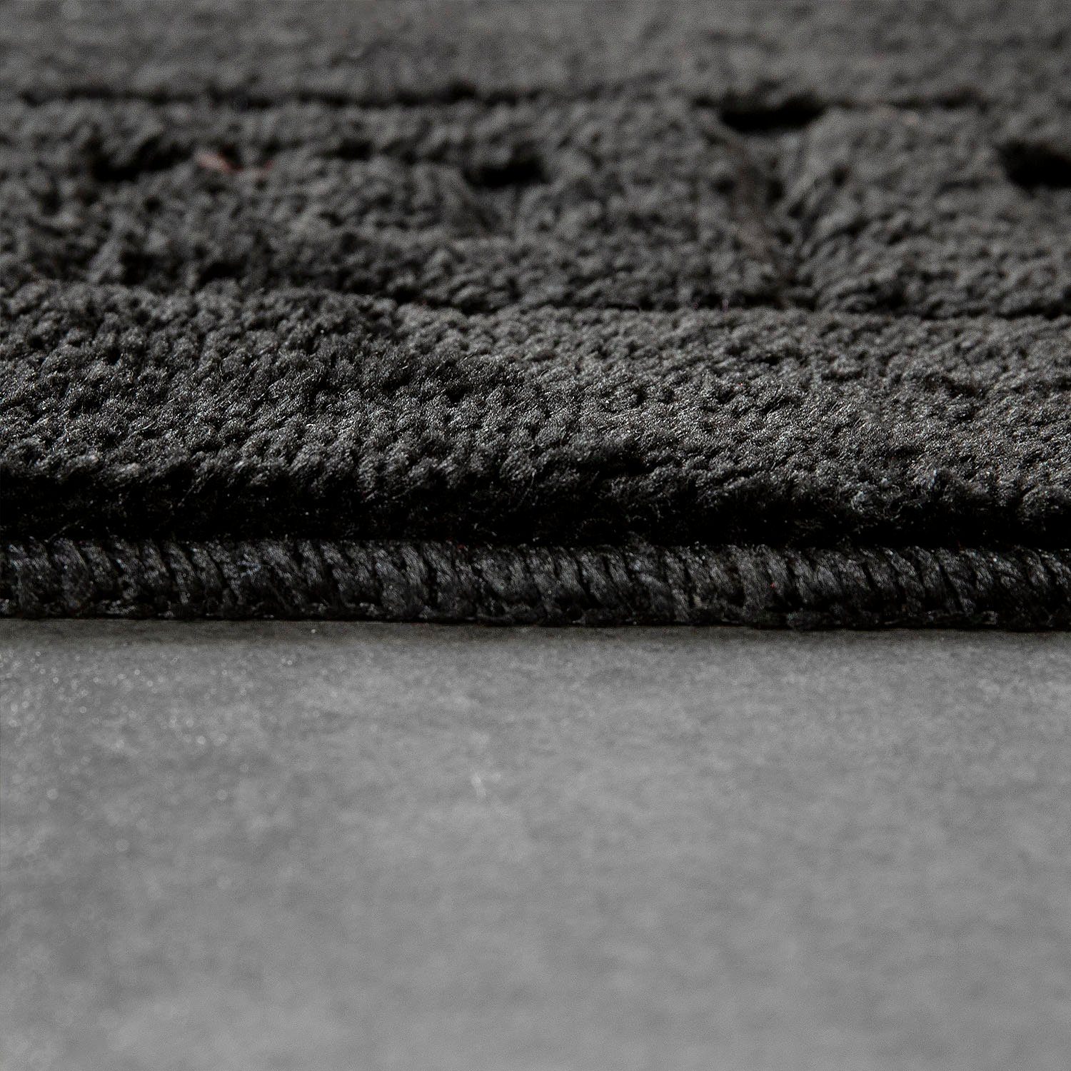 Badematte Riga 186 Paco Home, Höhe 15 mm, rutschhemmend beschichtet, fußbodenheizungsgeeignet, Polypropylen, rechteckig, Badteppich, Uni Farben, mit Bordüre, rechteckig & rund erhältlich